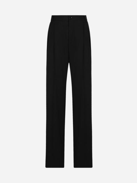 Flared woolen pants