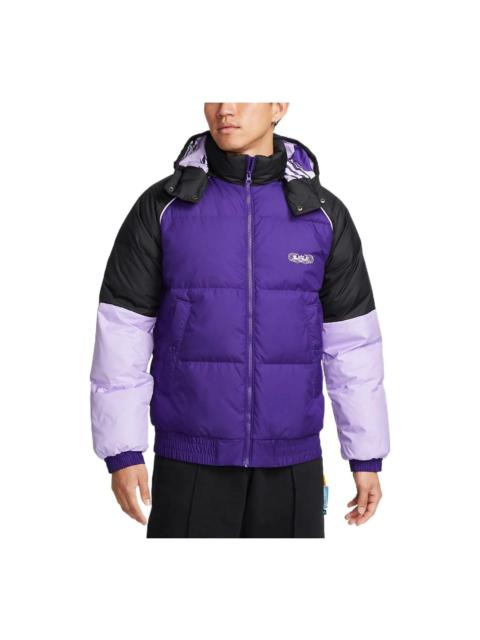 Nike LeBron color block puffer jacket 'Purple' DQ6141-547