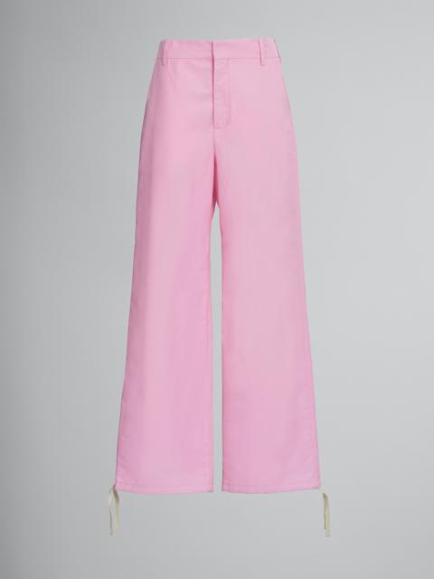 LIGHT PINK CARGO TROUSERS IN TECHNICAL COTTON-LINEN