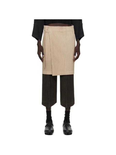 Beige Light Mesh Miniskirt