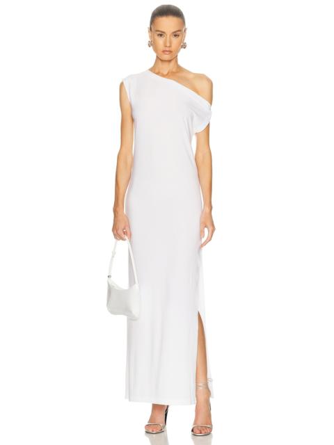 Drop Shoulder Side Slit Long Dress