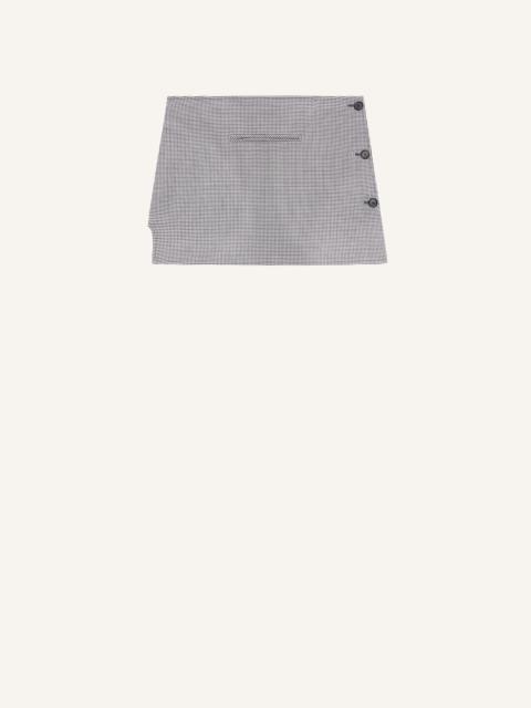 OBLIQUE HOUNDSTOOTH MINI SKIRT