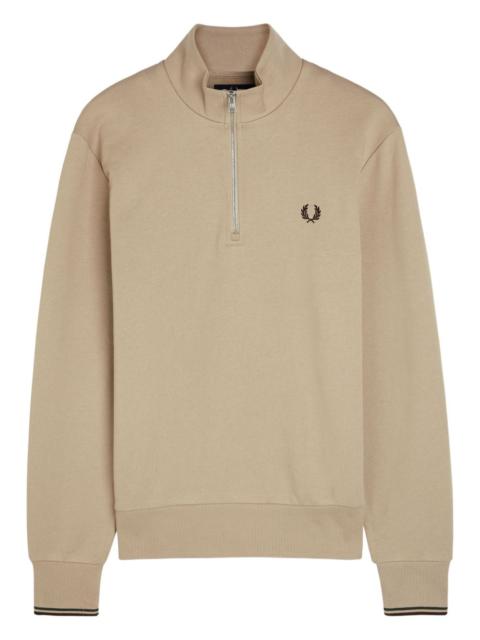 zip-neck laurel-wreath sweatshirt