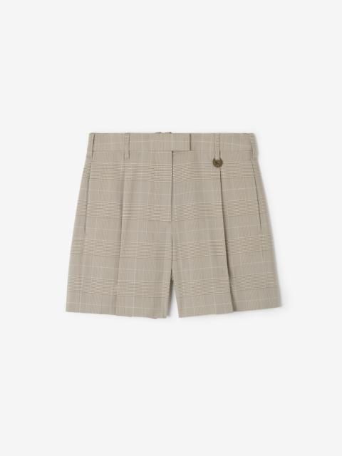 Check Wool Tailored Shorts