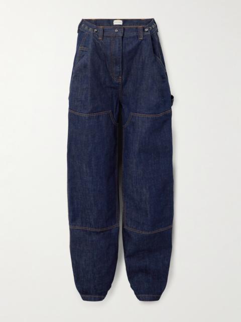 Convertible Paneled High-rise Wide-leg Jeans