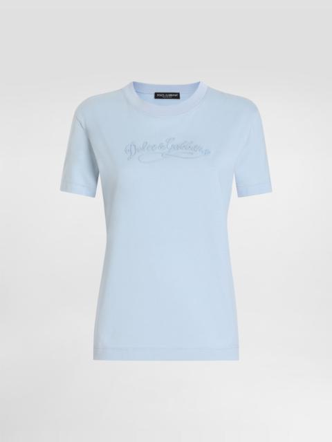 Jersey t-shirt with embroidery