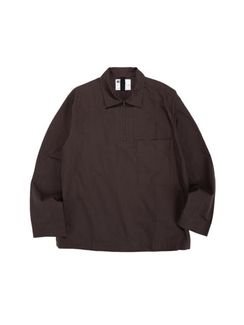 MHL Long Sleeve Half Zip Shirt Cotton Canvas Shirting Earth