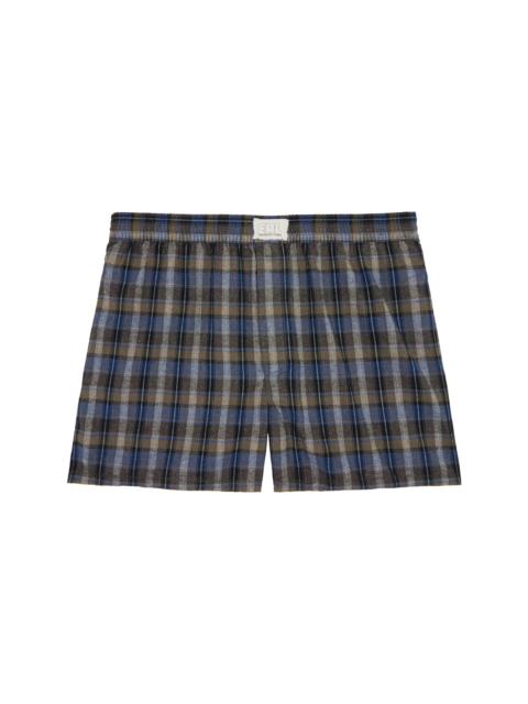 Gray & Navy Plaid Boxer Shorts