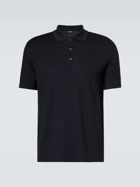 Cotton-blend polo shirt