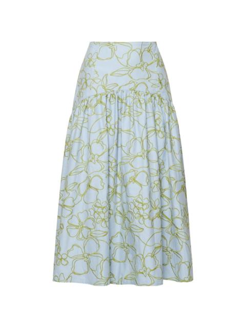 Zoanne floral midi skirt