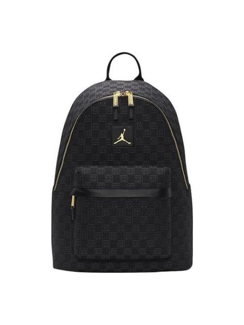 Air Jordan Gold Logo Monogram Backpack 'Black' FJ6784-010