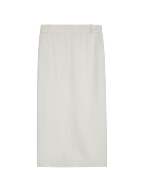 back vent pocket midi skirt