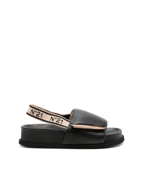 logo-debossed slingback sandals