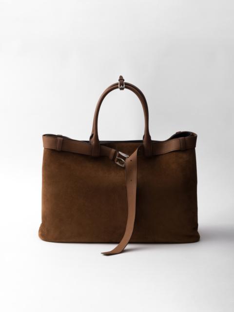 Prada Buckle suede bag with belt