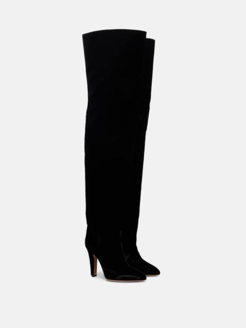 Elsa 100 velvet over-the-knee boots