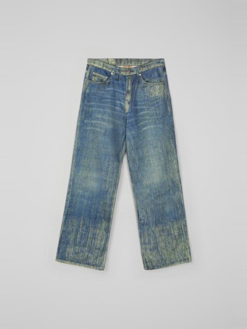 Sand Blue Paint Print Denim Jeans