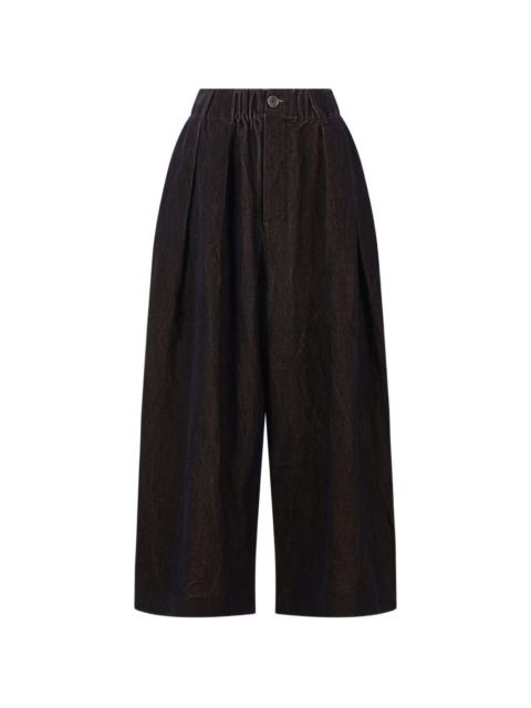 Foster button pleated palazzo pants