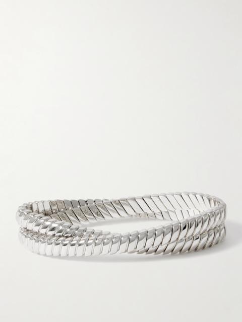 Double Cobra Silver-tone Bracelet