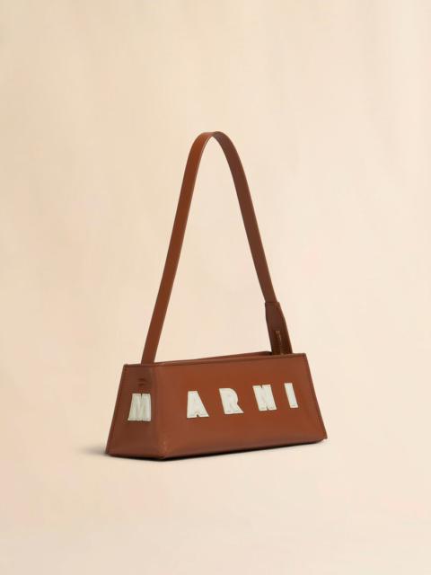 BROWN LEATHER MUSEO BAGUETTE BAG