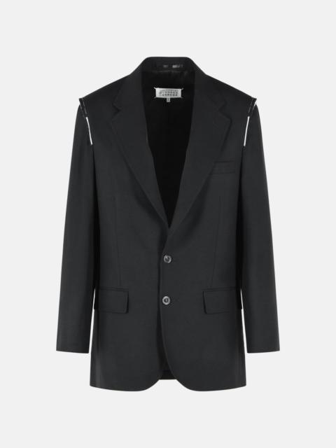 BLACK VIRGIN WOOL BLAZER