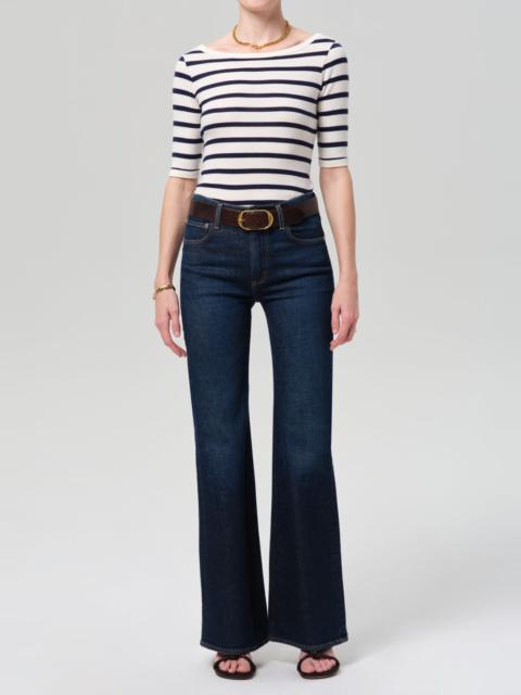 3/4 Sleeve Boat Neck Slim Tee
In Azure Stripe