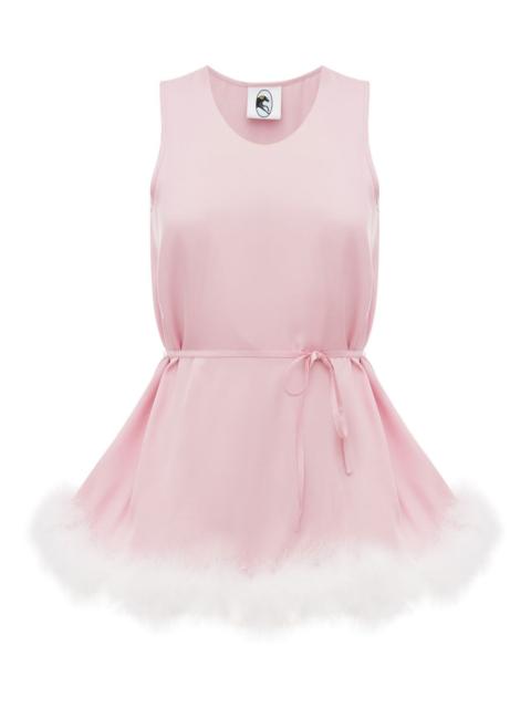 Bisou Bisou feather-trim top