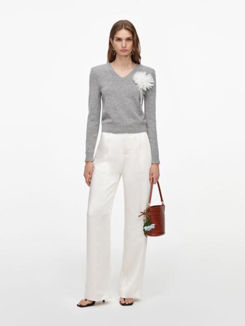 Grey Flower Wool Jumper