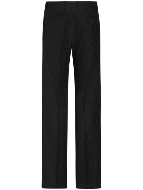 jacquard straight-leg trousers