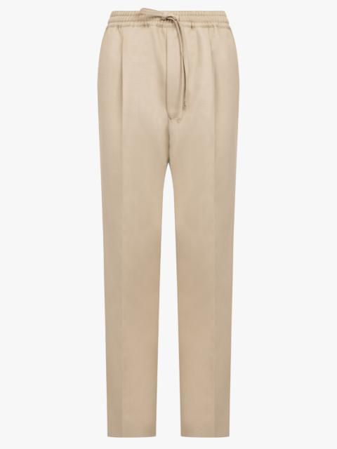 MOHAIR TWILL PANTS | BEIGE