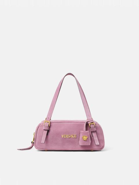 Versace Tag Suede Bowling Bag