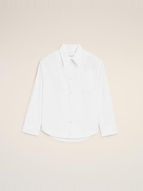 WHITE COTTON SHARP COLLAR AMI DE COEUR WIDE SHIRT