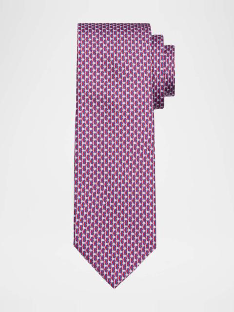 Men's Geometric Chainlink Silk Tie