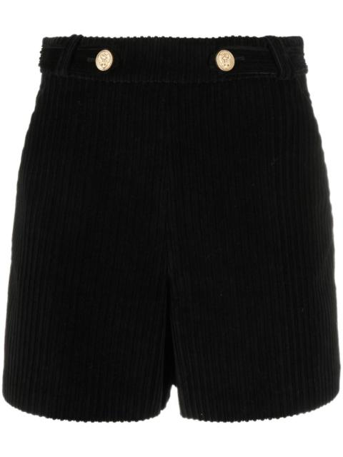high-waisted corduroy cotton shorts