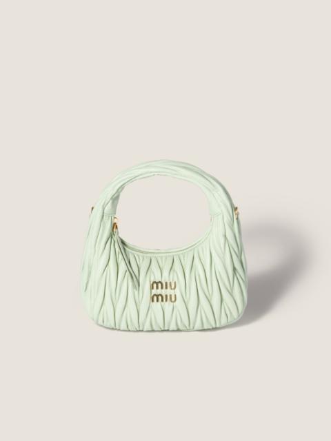 Wander matelassé nappa leather hobo bag