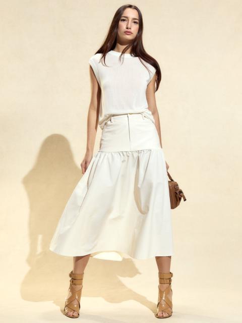 Downtown Leather Nylon Skirt