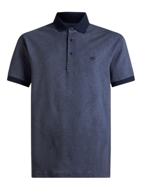 arnica-motif cotton polo shirt