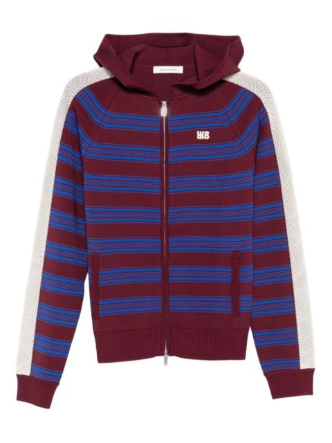 striped zip-up hoodie