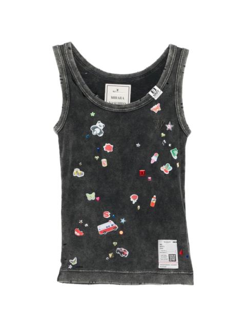 graphic-applique vest