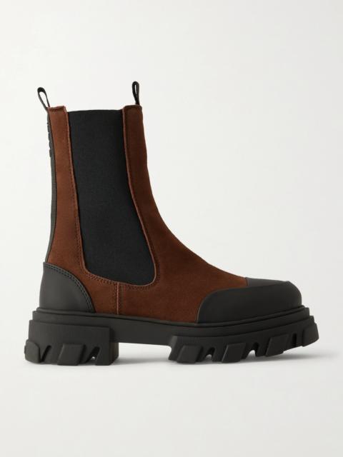 Rubber-trimmed Recycled-suede Chelsea Boots