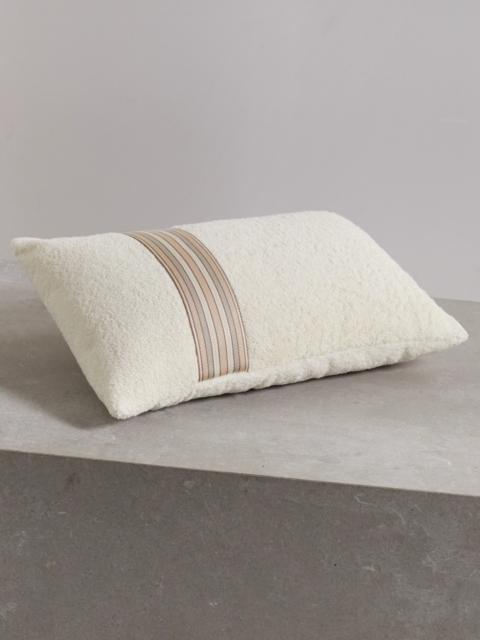 The Suitcase Striped Webbing-trimmed Cotton-terry Beach Pillow