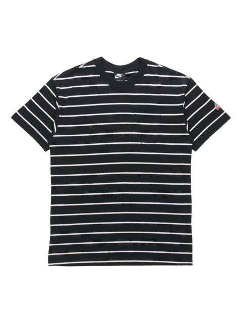 Nike Sportswear Sports Breathable Stripe Short Sleeve Black DM8880-010