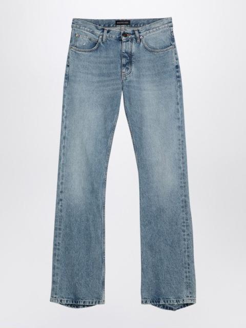LIGHT BLUE JEANS WITH DISTRESSED HEM