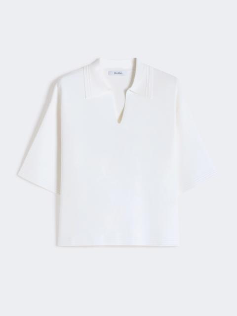 Viscose crêpe yarn jumper - OPTICAL WHITE