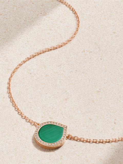 Antifer 18-karat Rose Gold, Malachite And Diamond Necklace