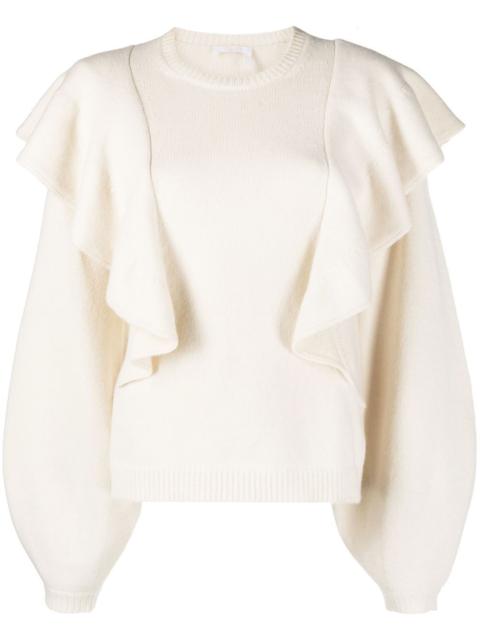 ruffle-detail jumper