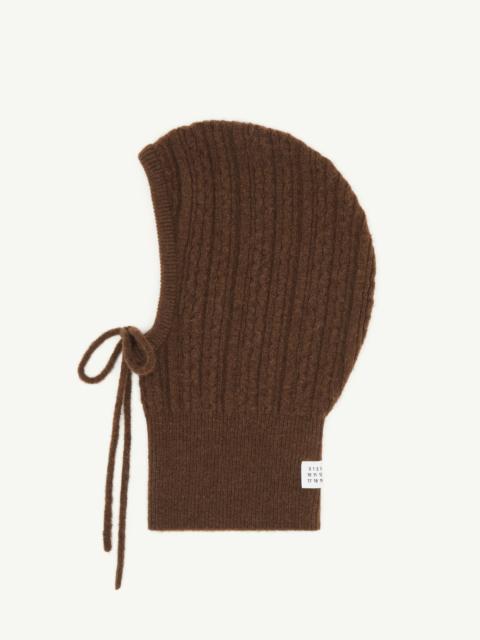 Cable knit hood