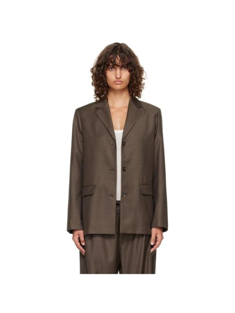 Brown Marcia Chambray Wool Blazer