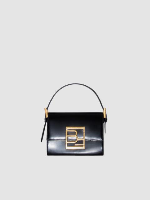 Fran Black Semi Patent Leather Top-Handle Bag
