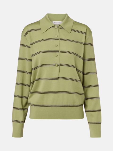 Striped wool polo sweater