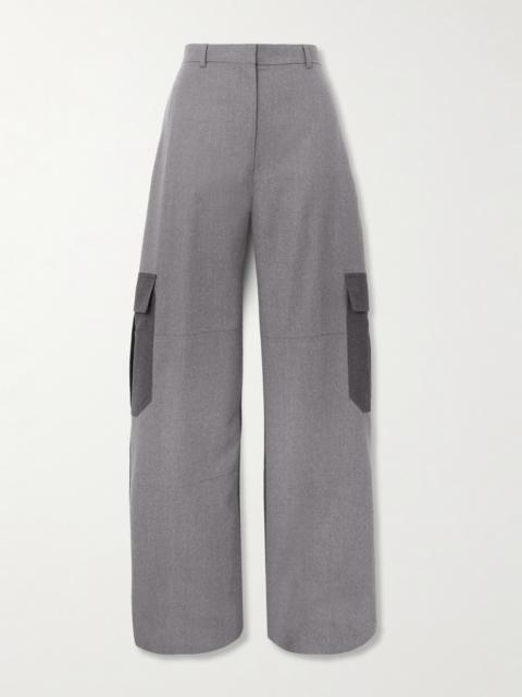 Paneled Wool Wide-leg Pants